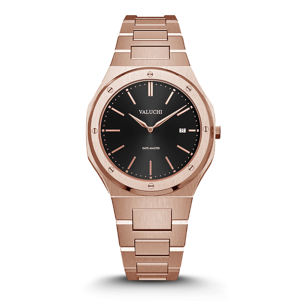 Rose Gold Date Function Watch 40mm – Valuchi - Main Image