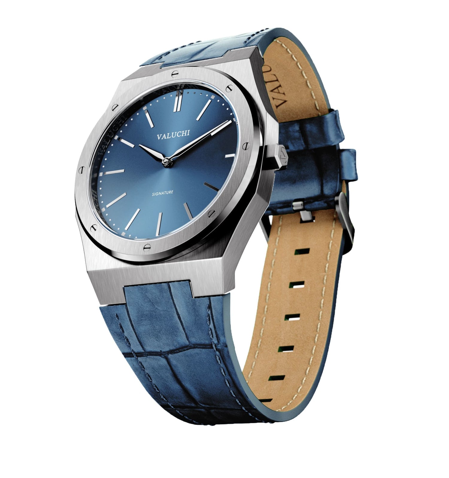 Signature - Silver Blue Watch - 40mm - Valuchi