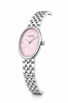 Side view of the Valuchi Oval Pink women’s watch