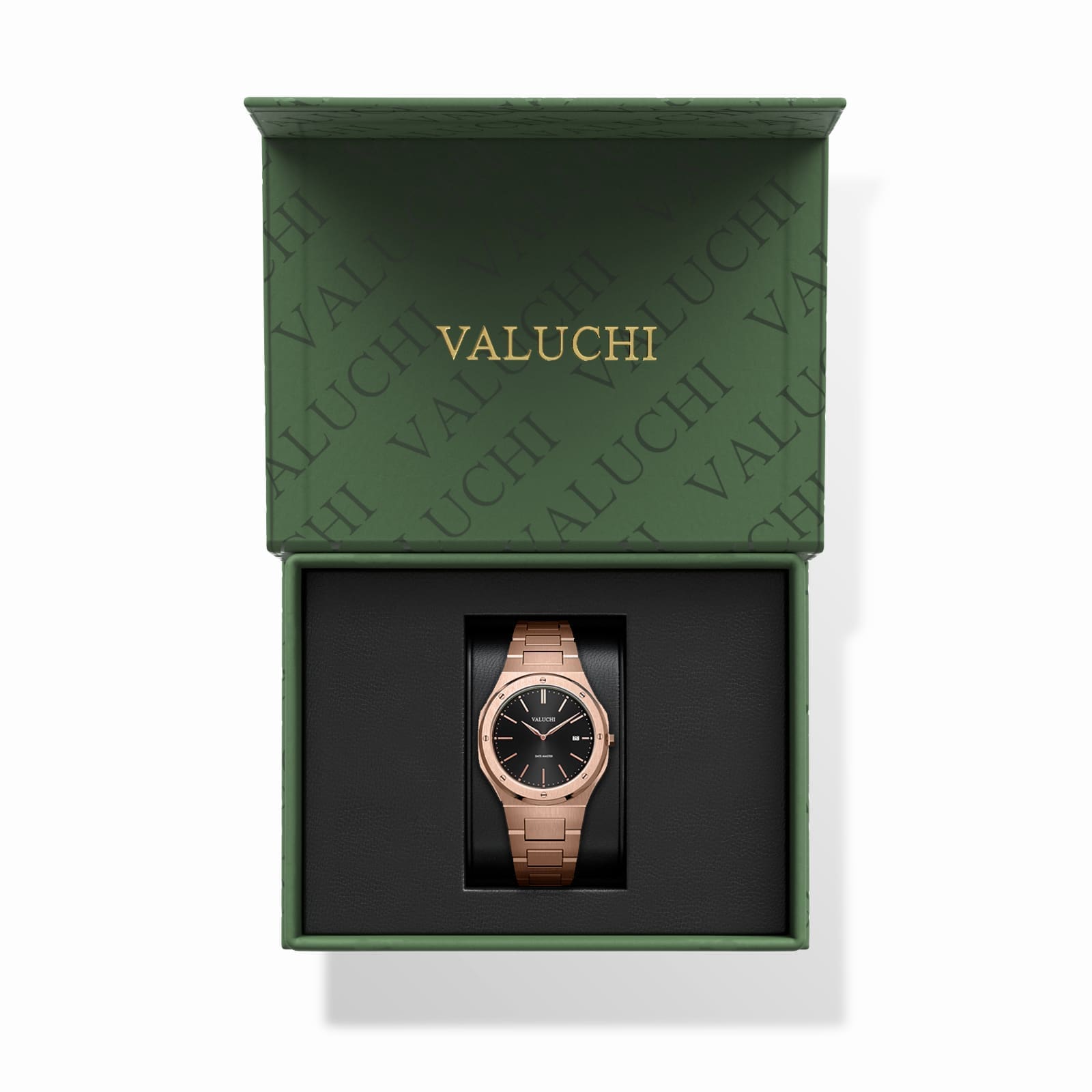 【美品】VALUCHI Rose Gold Black 自動巻き腕時計 美品】VALUCHI Rose Gold Black 自動巻き腕時計 Rose Gold Date