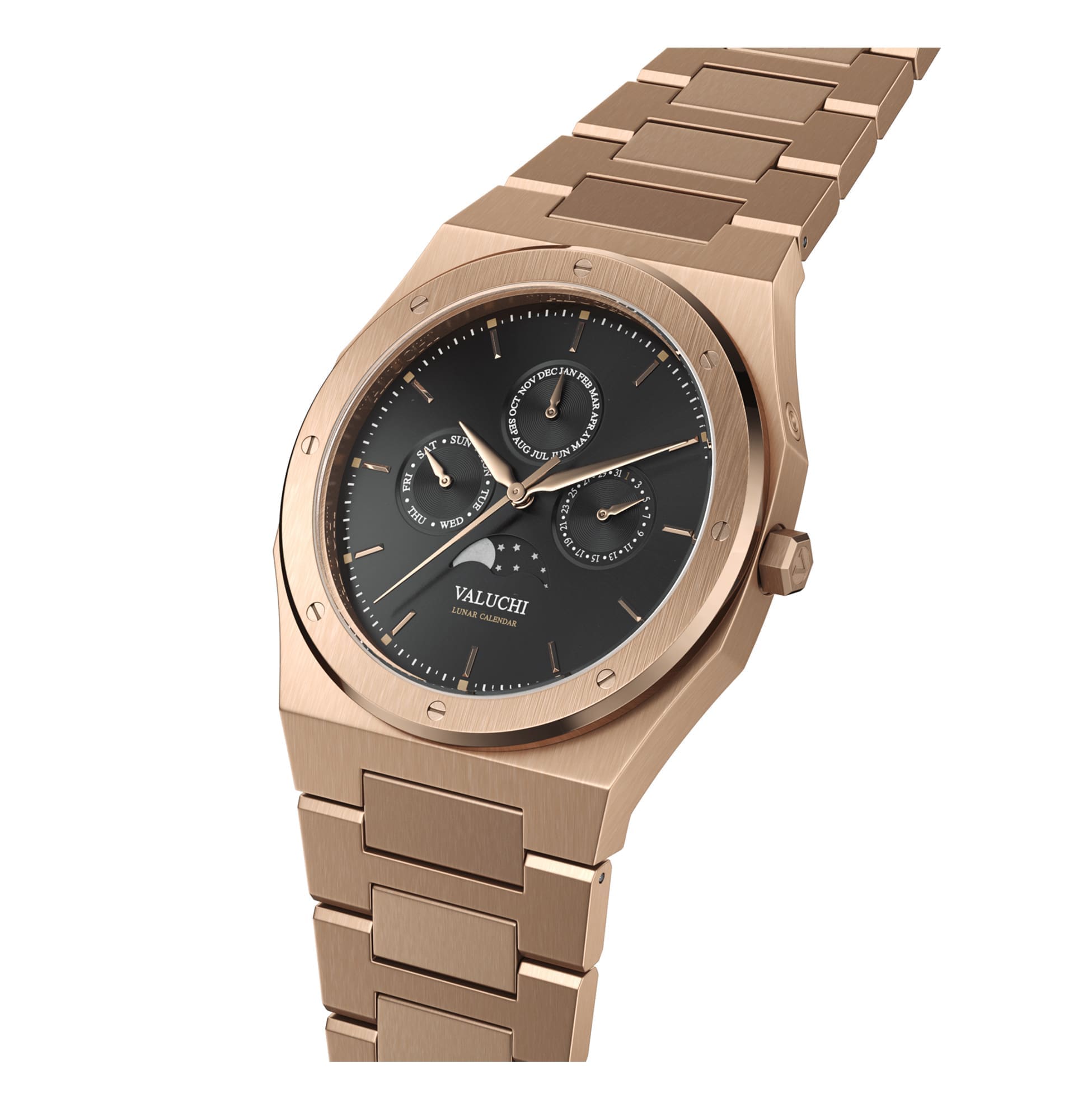 Rose Gold Automatic 40mm Lunar Calendar Watch – Valuchi