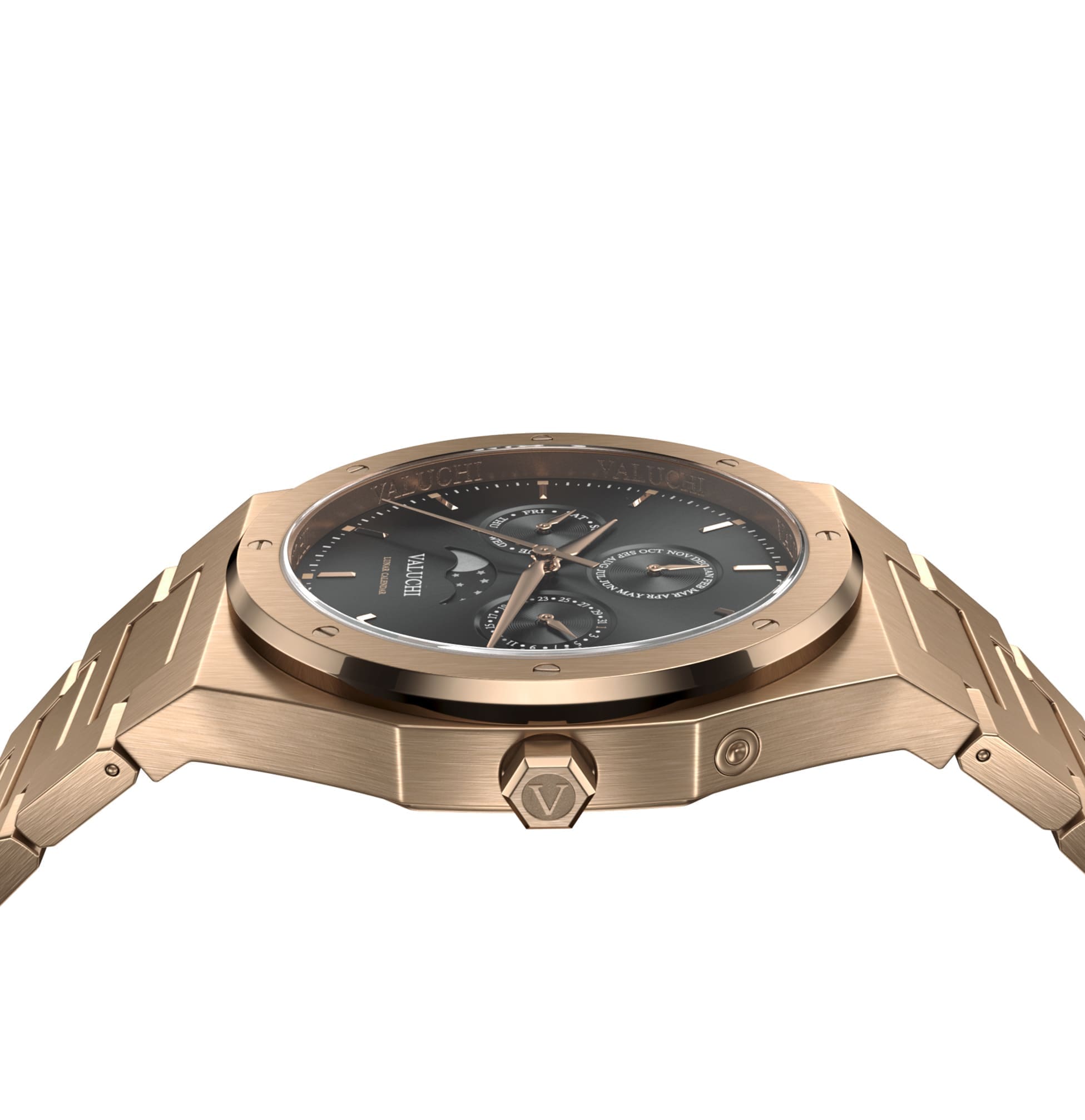 【美品】VALUCHI Rose Gold Black 自動巻き腕時計 美品】VALUCHI Rose Gold Black 自動巻き腕時計