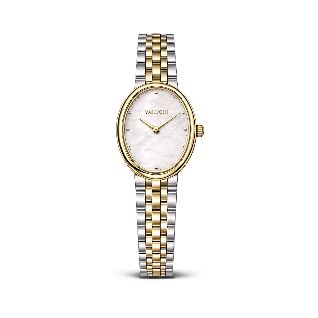 two-tone oval women’s watch