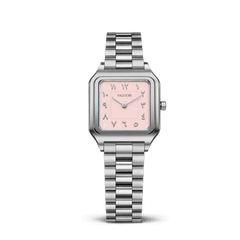 Valuchi Quadris 21mm pink square women’s watch with Arabic numerals